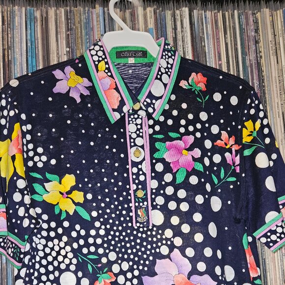 Very Rare Courbet Printed Silk Blouse Made in Japan - Picture 1 of 8